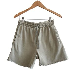 TNA Aritzia Cozy AF Fleece Shorts in Olive